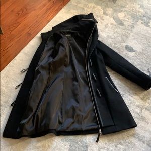 Mackage black hooded toggle coat
